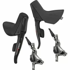Set Sram Red 22 Disc Schaltbremshebel Black 11-2 Fach + Post Mount Bemsen