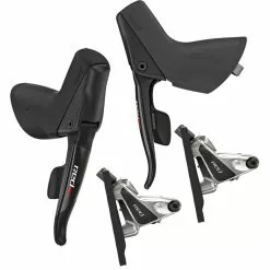 Set Sram Red 22 Disc Schaltbremshebel Black 11-2 Fach + Flat Mount Bremsen