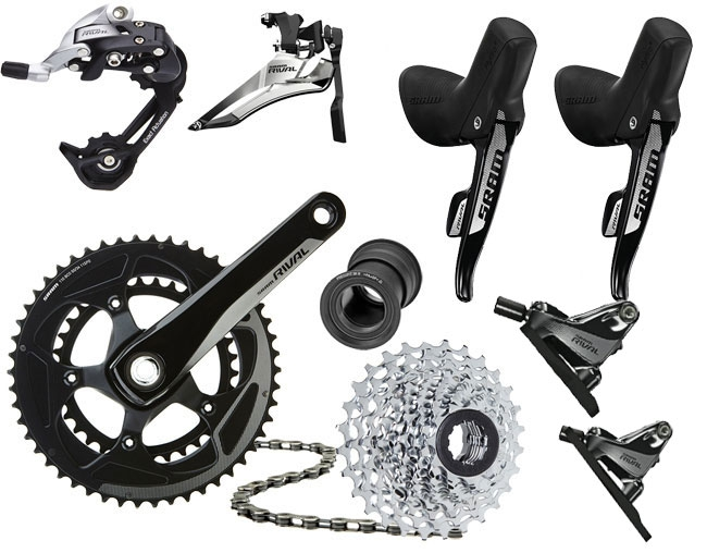 Sram Rival 22 Gruppe Disc Flat Mount BB30 Komplett 1 Sram Rival 22 Gruppe Disc Flat Mount BB30 Komplett