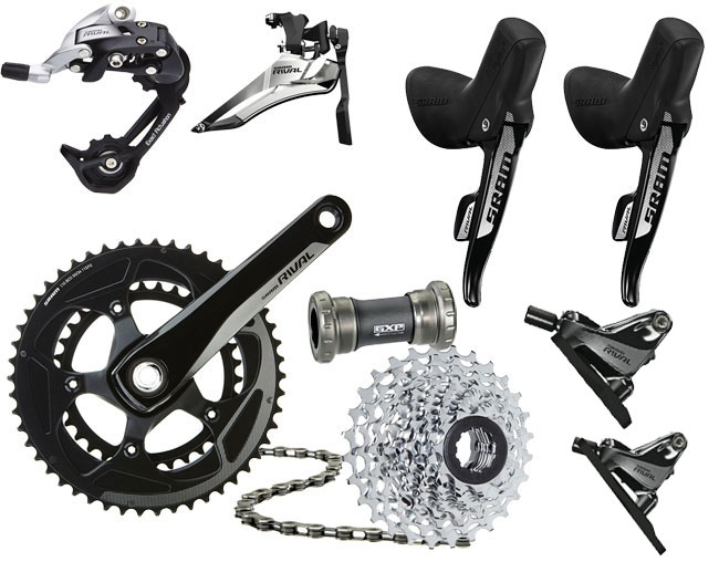 Sram Rival 22 Gruppe Disc Flat Mount GXP Komplett 1 Sram Rival 22 Gruppe Disc Flat Mount GXP Komplett