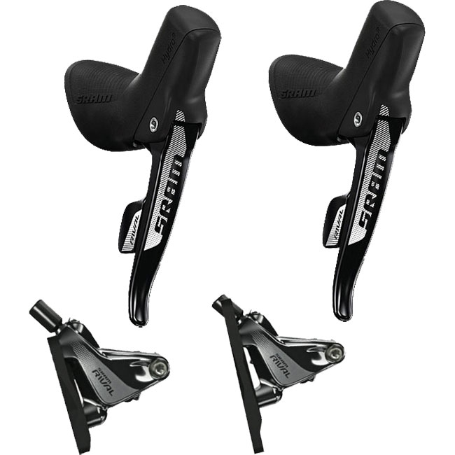 Set Sram Rival 22 Disc Schaltbremshebel 11-2 Fach + Flat Mount Bremsen 1 Set Sram Rival 22 Disc Schaltbremshebel 11-2 Fach + Flat Mount Bremsen