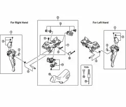 Shimano Ultegra ST-6800 Schalt-Bremshebel Ersatzteil | Kabelfuehrung Links Nr 9