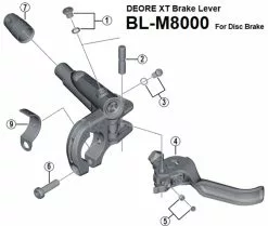 Shimano Deore XT BL-M8000 Bremshebel Ersatzteil | Einstellschraube Mit U Scheibe Nr 3