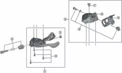 Shimano Deore XT SL-M8000-I Schalthebel Ersatzteil | Befestigungsschrauben Schalthebel Komplett Nr 2