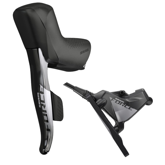 Sram Force ETap AXS HRD Disc Schaltbremshebel Links + Flat Mount Vorderrad Scheibenbremse Leitung 95 Cm 1 Sram Force ETap AXS HRD Disc Schaltbremshebel Links + Flat Mount Vorderrad Scheibenbremse Leitung 95 Cm